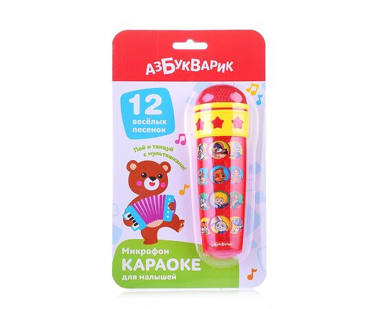 Микрофон музыкальный Азбукварик "Караоке: Для малышей", 12 песен