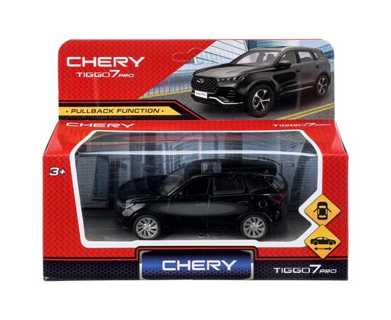 Машина сувенирная "Chery Tiggo 7 Pro", металл, 10,5 см, инерция, двери, черный