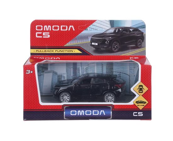 Машина сувенирная "OMODA C5", металл, 10,5 см, инерционная, двери, черный цвет