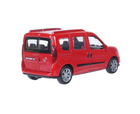 Машина сувенирная "Fiat Doblo", металл, 12 см, двери, багажник, инерционная, цвет красный