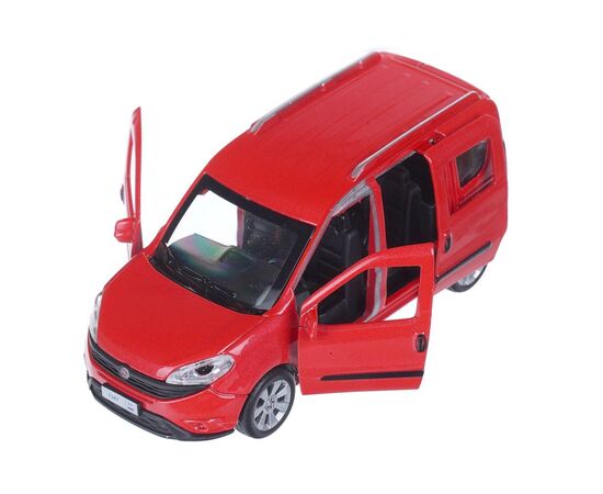 Машина сувенирная "Fiat Doblo", металл, 12 см, двери, багажник, инерционная, цвет красный