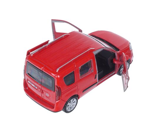 Машина сувенирная "Fiat Doblo", металл, 12 см, двери, багажник, инерционная, цвет красный