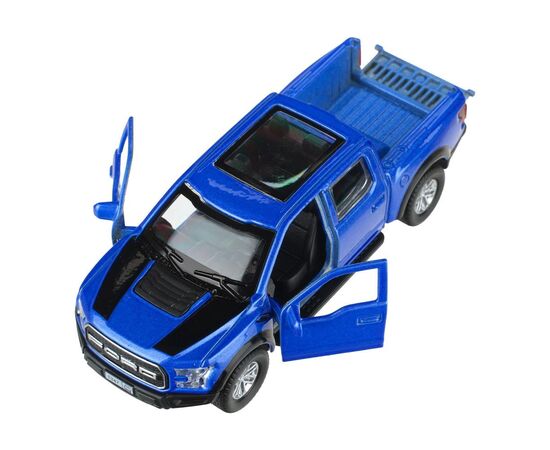 Машина сувенирная "Ford F-150 Raptor", металл, 12 см, двери, багажник, инерция, синий