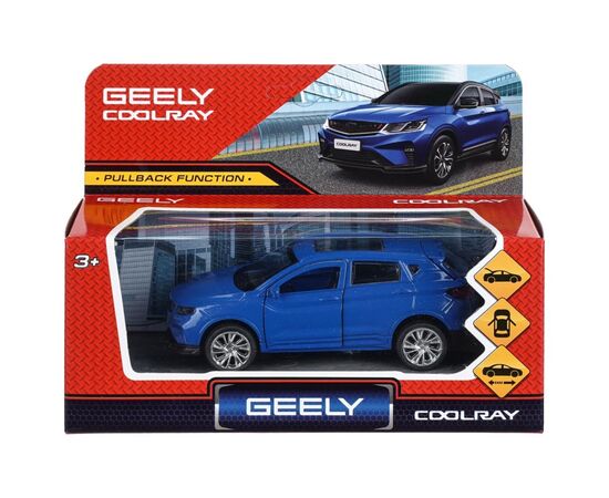 Машина сувенирная "Geely Coolray", металл, 12 см, инерция, двери, багажник, синий