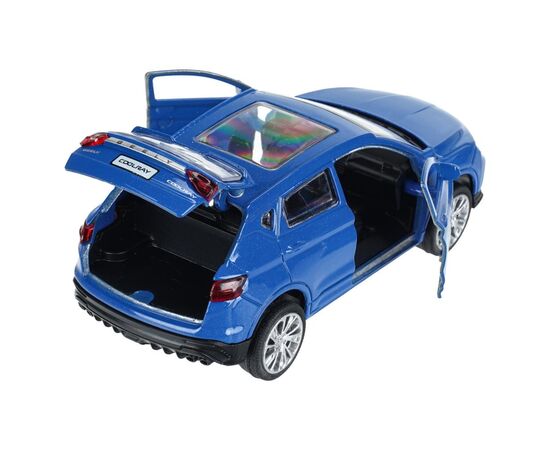 Машина сувенирная "Geely Coolray", металл, 12 см, инерция, двери, багажник, синий