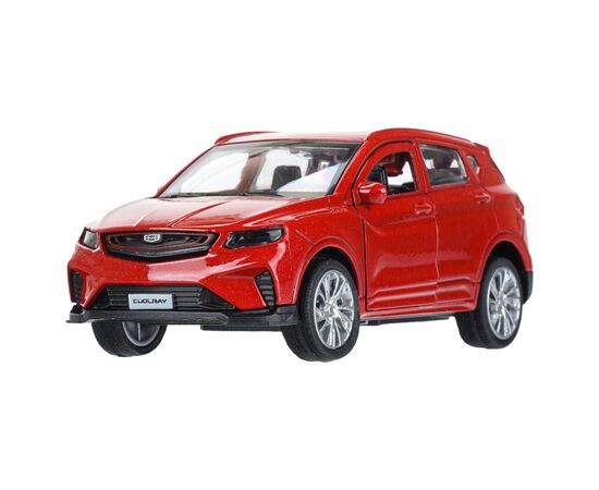 Машина сувенирная "Geely Coolray", металл, 12 см, инерционная, двери, багажник, красный