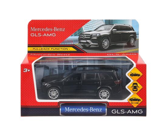 Машина сувенирная "Mercedes-Benz GLS Class AMG", металл, 12 см, двери, багажник, инерция, черный