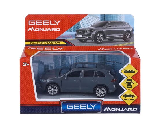 Машина сувенирная "Geely Monjaro", металл, 12 см, двери, капот, багажник, инерция, темно-серый