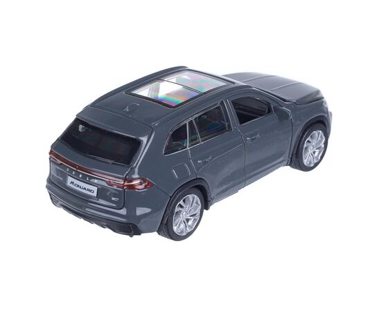 Машина сувенирная "Geely Monjaro", металл, 12 см, двери, капот, багажник, инерция, темно-серый