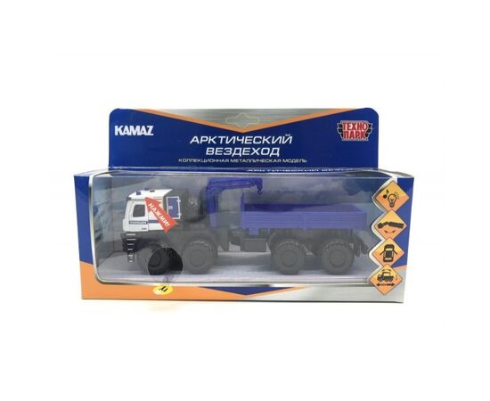 Машина сувенирная "Арктический вездеход KAMAZ Полиция", металл, свет, звук,19 см