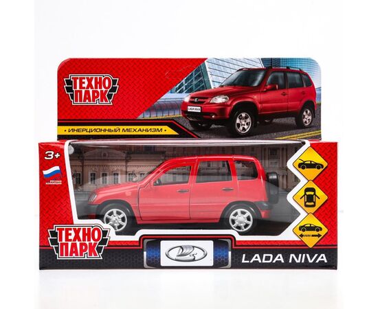 Машина сувенирная "LADA NIVA", металл, 12 см, двери, багажник, инерционная (красная)