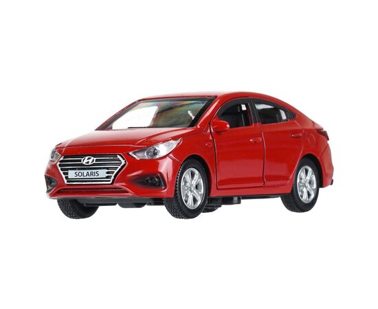 Машина сувенирная "Hyundai Solaris", металл, 12 см, двери, багажник, инерционная (красная)