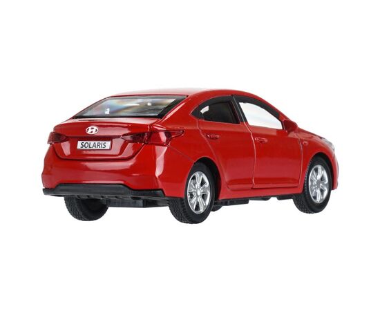 Машина сувенирная "Hyundai Solaris", металл, 12 см, двери, багажник, инерционная (красная)
