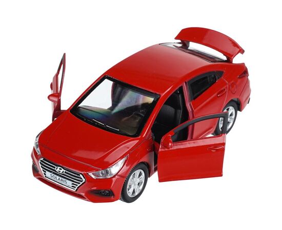 Машина сувенирная "Hyundai Solaris", металл, 12 см, двери, багажник, инерционная (красная)