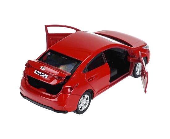 Машина сувенирная "Hyundai Solaris", металл, 12 см, двери, багажник, инерционная (красная)