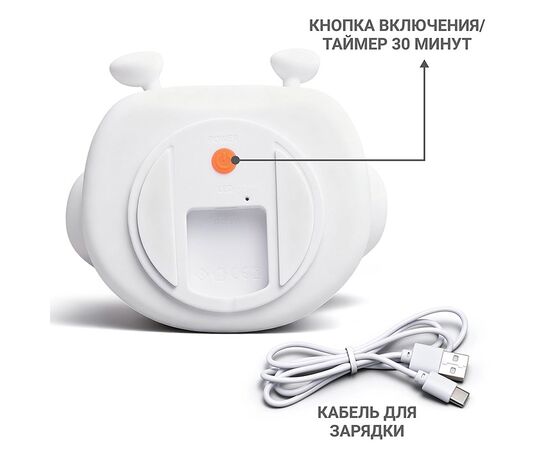 Детский силиконовый ночник "Звездочка в колпаке", аккумулятор, сенсорный, 7 цветов, таймер