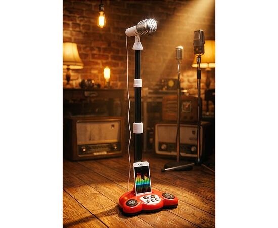 Детское караоке "Звёздный микрофон", регулируемая стойка (45–95 см), Bluetooth
