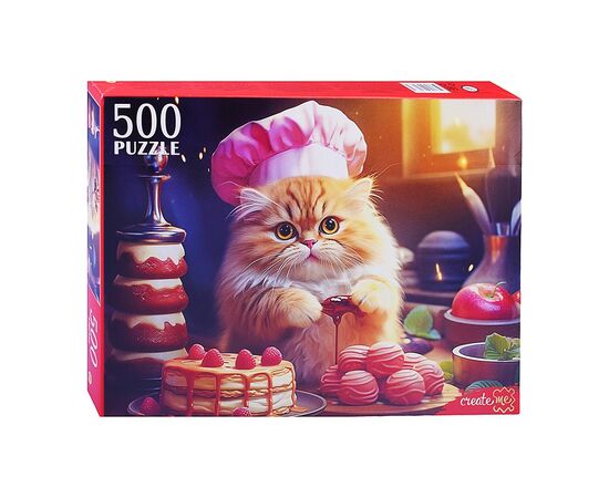 Пазлы "Котик-пекарь", 500 деталей