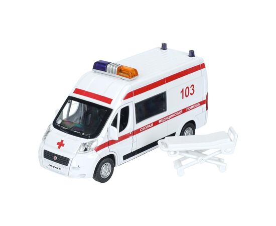 Машина металлическая FIAT DUCATO СКОРАЯ 14 см, свет-звук
