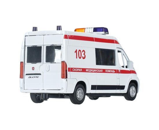 Машина металлическая FIAT DUCATO СКОРАЯ 14 см, свет-звук