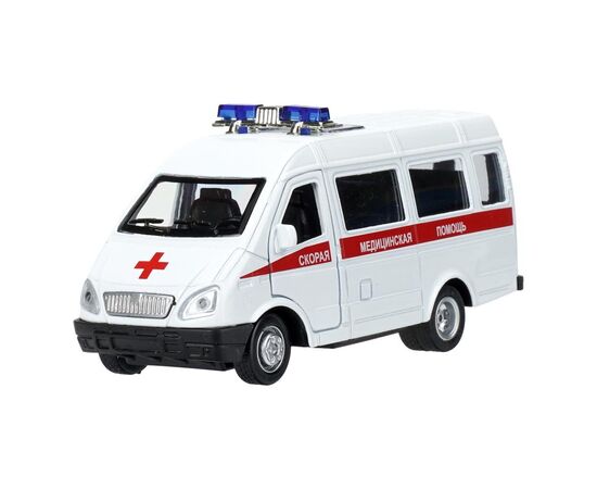 Машина металлическая "ГАЗ-3221 Скорая" со светом, звуком, 12 см