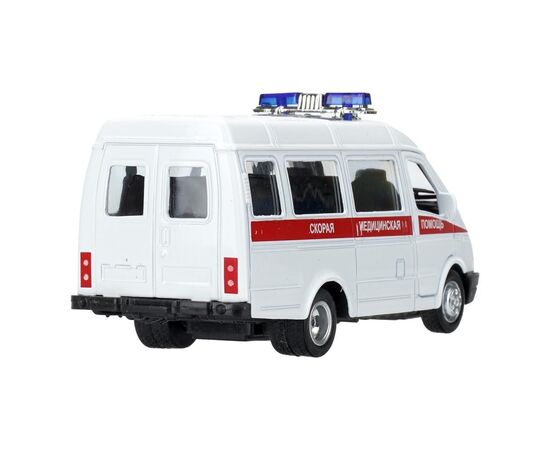 Машина металлическая "ГАЗ-3221 Скорая" со светом, звуком, 12 см
