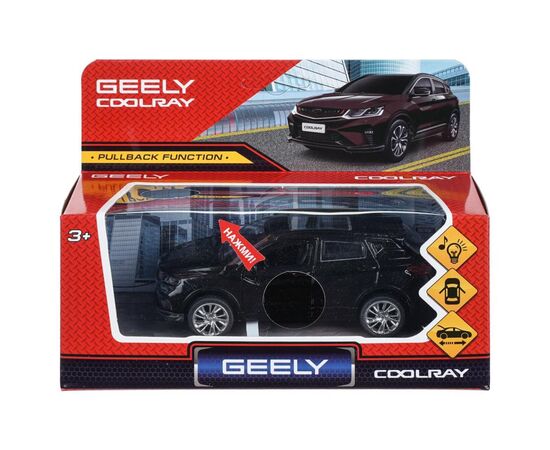 Машина металлическая "Geely Coolray", свет-звук, цвет черный, 12 см