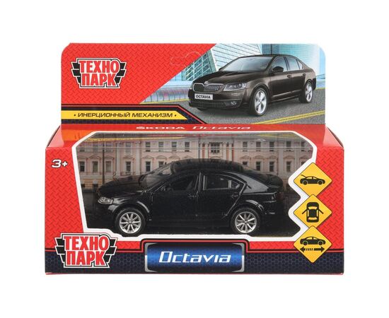 Машина металлическая "Skoda Octavia" цвет черный, 12 см