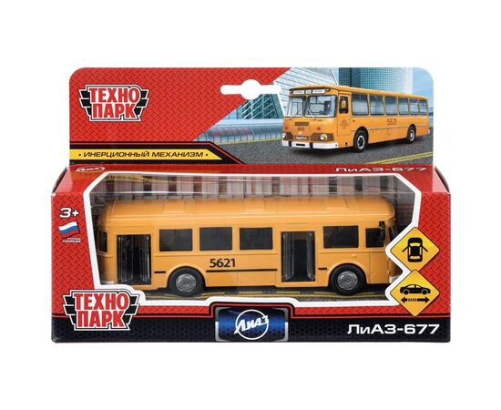 Автобус металлический "ЛиАЗ-677", 15 см