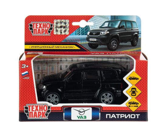 Машина металл UAZ patriot 12 см, черный цвет