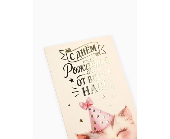 Конверт для денег "С днем рождения! Котик" 16,5 × 8 см