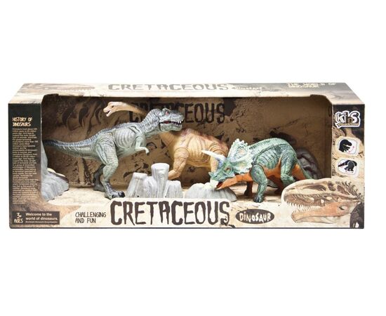 Набор игровой из 3 фигурок динозавров с камнями в ассортименте