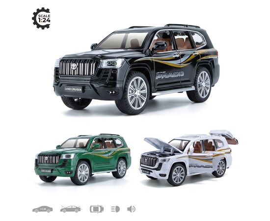 Машинка металлическая "Toyota Land Cruiser Prado", со светом и звуком, 20 см