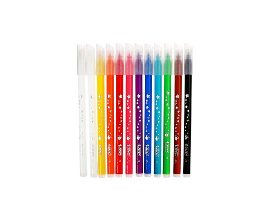 Фломастеры стираемые 10 цветов "BIC Kids Magic" и 2 обесцвечивающих