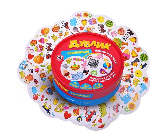 Карточная игра "Дублик. Семейный" 60 карточек