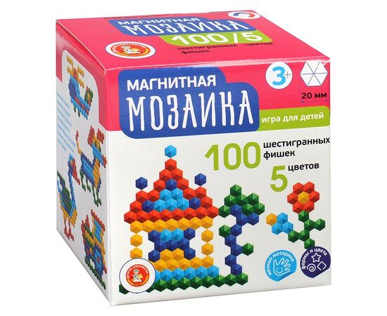 Мозаика магнитная, 100 фишек, 5 цветов