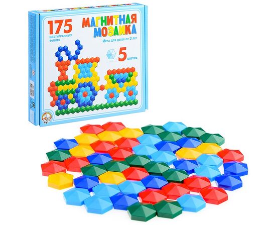 Мозаика магнитная, 175 фишек, 5 цветов