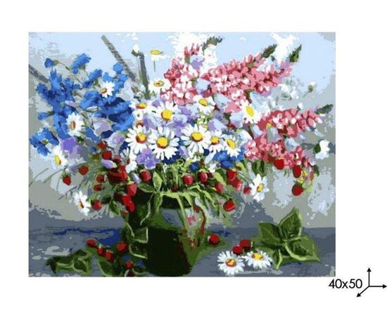 Картина из пайеток с подрамником "Ваза с цветами"
