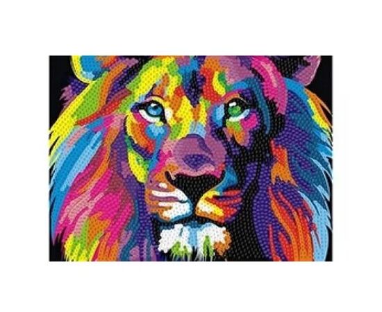 Картина из пайеток с подрамником "Яркий лев"