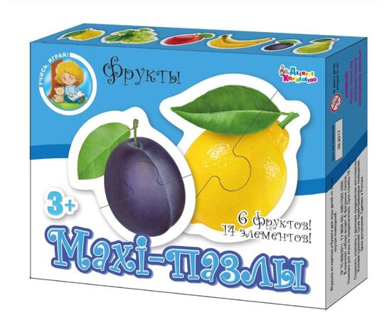 Maxi-пазлы "Фрукты", 6 фруктов, 14 деталей
