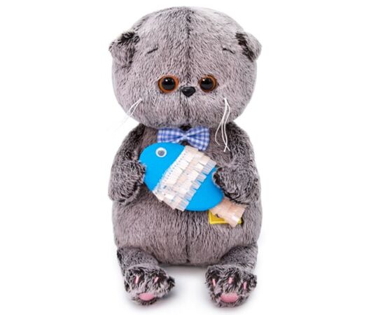 Мягкая игрушка Басик BABY с рыбкой 20см