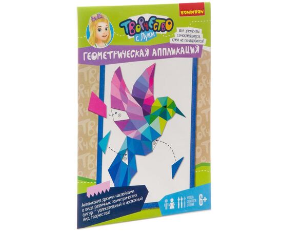 Геометрическая аппликация "Колибри"