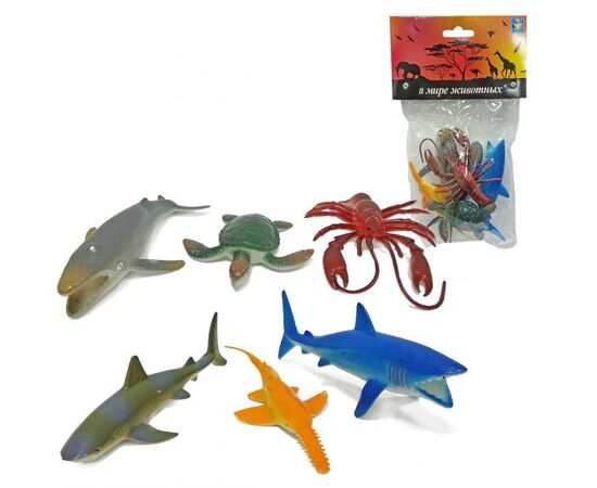Игровой набор животных "Морские животные", 6 штук