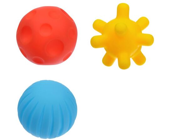 Игрушки пластизоль "Массажные мячики с разной фактурой", 3 штуки