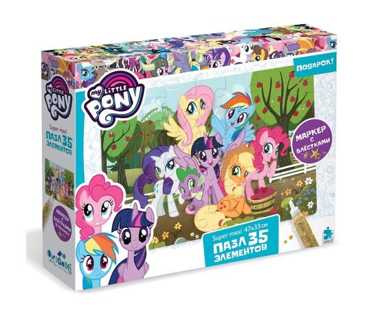 Макси пазл "My little pony. Урожайный год", 35 элементов + маркер с блестками