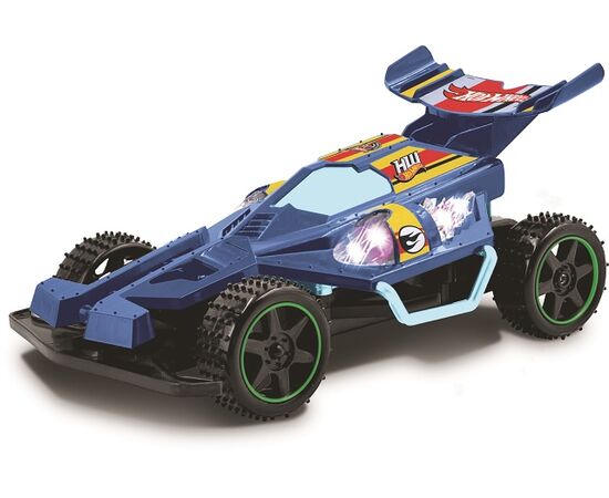 Hot Wheels багги на р/у, масштаб 1:18, со светом, синий, на батарейках