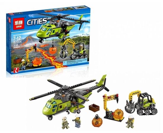 Конструктор Lepin "Грузовой вертолет исследователей вулканов", 356 деталей