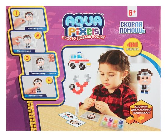 Набор для творчества Aqua Pixels, 480 деталей "Скорая помощь"