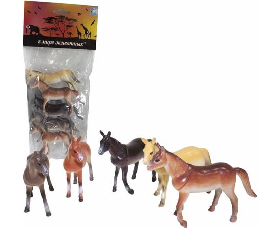 Набор животных "Лошади", 6 шт по 10 см