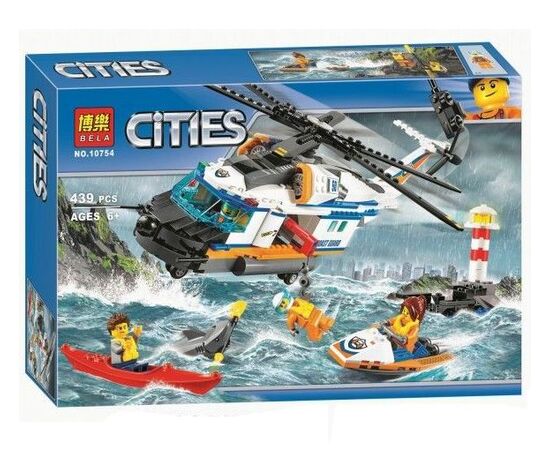 Конструктор Lepin "Сверхмощный спасательный вертолёт", 448 деталей